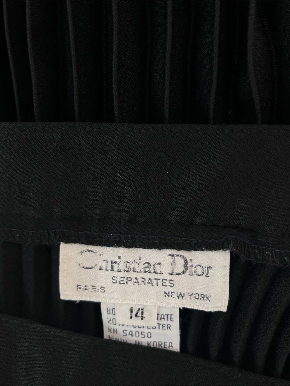 Vintage Christian Dior Separates Black Pleated Maxi Skirt Size 14 Modern size 8 - Picture 2 of 5